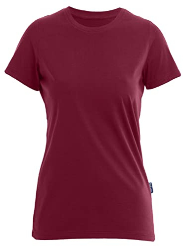 HRM Damen Luxury Roundneck Tee I Premium T-Shirt Damen Rundhalsausschnitt aus 100% Bio-Baumwolle I Basic Shirt Damen bis 60°C waschbar I Hochwertige & nachhaltige Damen-Oberteile