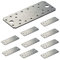 VHG Flat Connecting Joining Plates - Pack of 10 pcs (140 x 55 x 2) Heavy Duty Perforated Brackets, Galvanised Steel Sheet Braces, Metal Timber Fixing Repair Connector