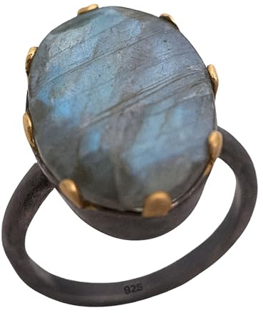 Labradorit Mixed Metal Sterling Silber Cocktail ring