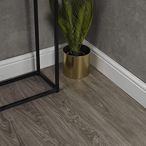 4m² Vinyl Floor Planks Wood Effect Flooring Self Adhesive Tiles Kitchen Floor Lino (Grey Wood Grain)
