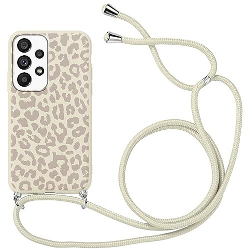 Yoedge Handykette Kompatibel mit Samsung Galaxy A53 5G Hülle mit Band, Necklace Handyhülle Leoparden Motiv Design,Weich TPU Silikon Stoßfest Bumper Kordel zum Umhängen Schutzhülle für Samsung A53 6,5
