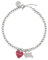 Radley Ladies Silver Plated Friendship Bracelet with Jumping Dog and Pink Enamel Heart RYJ3163S