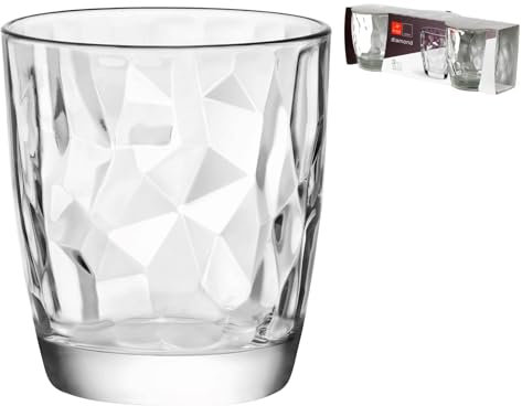 Bormioli Rocco Diamond Set 3 Bicchieri in Vetro, Acqua, cl30, 30cl