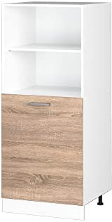 Vicco Herdumbauschrank R-Line, Herdschrank, Sonoma/Weiß, 60 cm