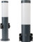 Grafner Wegeleuchte mit Dämmerungssensor 2 Steckdosen, 45 cm, Edelstahl, E27, anthrazit, Wegleuchte Weglampe Gartenlampe Gartenleuchte Standlampe Außenstandleuchte Pollerleuchte schwarz lackiert
