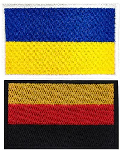 Luxylei Deutschland Ukraine Flagge Patches 2pcs Gesticktes Eisen Auf Patch Deutsch Ukrainisches Nationales Badge Emblem Hakenschleife Für Hat -Bag -Rucksack