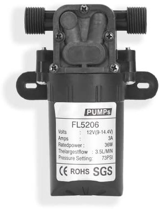 DC 12 V Membranpumpe wischwasser pumpe Hochdruck-Membranwasserpumpe, selbstansaugende elektrische Sprühpumpe mit Druckschalter 73 PSI 3.5 l/min für Sprühfarbe, Bombas de diafragma