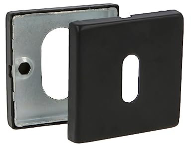 Amig - Copri Serratura per Maniglie a Rosetta Quadrata | Mod. 6RX | 54 x 54 mm | Chiusura | Compatibile con Chiave a Gorja | Acciaio Inossidabile | Nero