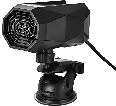 MINGPINHUIUS Tragbare Auto Heizlüfer, Auto Windschutzscheibe Lüfter 150W 12V Windschutzscheiben-Enteiser Schnelles Heizen und Kühlen, 2 in 1 Defogger Plug in Zigarettenanzünder mit Saugnapf