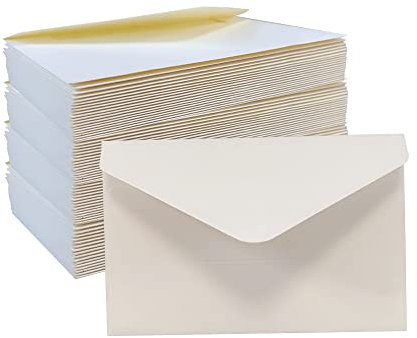 WYAN Mini umschläge-80 Stück 10,5 * 7cm Warmes Weiß Kraftpapier Umschläge,Klassischer Umschlag spiegeln,für Geschenkkarte Hochzeit,Geburtstag Party Supplies(Karten ausschließen)