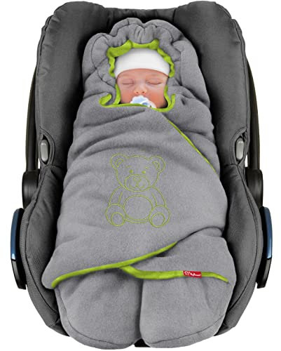 BYBOOM Baby Einschlagdecke für Babyschale, Universal Winter Decke/Kuscheldecke/Fußsack für Kindersitz, Kinderwagen oder Buggy, flauschig, kuschelig-warm, gemütlich und sehr weich