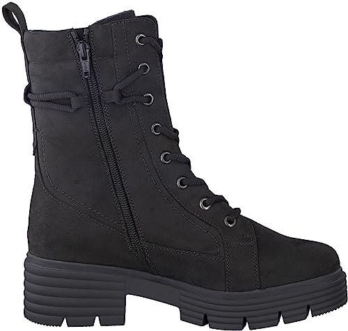 Jana Damen Stiefeletten mit Absatz mit Schnürsenkeln und Reißverschluss Blockabsatz Weite H Mehrweite, Grau (Asphalt), 41 EU