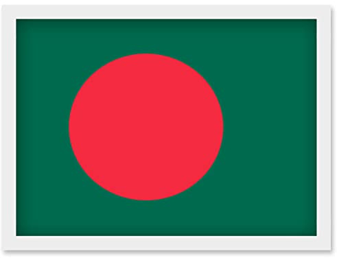 Artery8 Bangladesh National Flag Patriotic Vexillology World Flags Country Region Poster Artwork Framed Wall Art Print A4