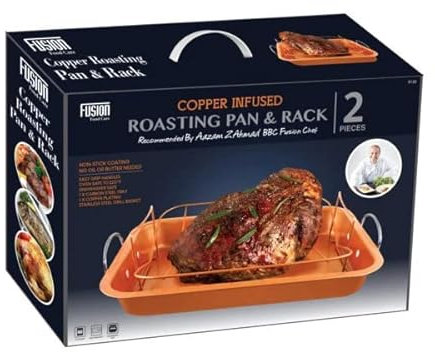 Non Stick Baking Trays for Oven Non Stick | Roasting Tray Baking Set Oven Trays Non Stick | Baking Tray Set Oven Dish Black Tray | Stainless Steel Tray Roasting Dish (Copper Oven Tray)
