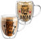 2 Pack Double Walled Coffee Cups for Mom and Dad - 350ml Glass Mugs Set, Glass Tea Cups Gift for Parents, Insulated Latte Glasses with Handles, Heat Resistant Coffee Cup Mum Gifts