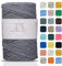 Makromecity, Cotton Macrame Cord 2mm x 195 yards (590 feet) 2mm Recycled Cotton Crochet Yarn for Macrame Art & Crafts for Wall Hangings, Bags, Underplate, Rug (25 Colors Available) (Dark Grey)