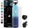 KollyKolla Botella Termica 1 litro, Botella Agua Acero Inoxidable, Botella con Pajita y Filtro, Cantimplora Sin BPA, Termo Doble Pared al Vacío a Prueba de Fugas, Adultos y Niños, Deporte, Escuela