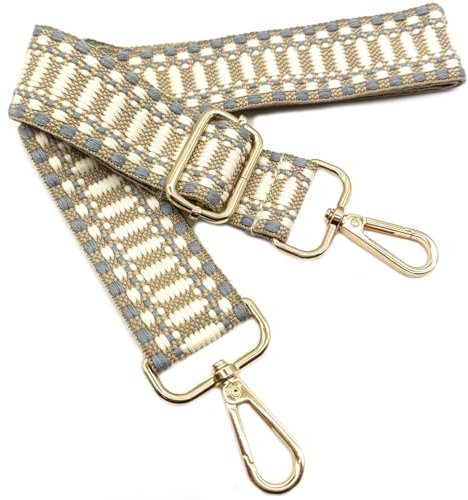 Verstellbarer Schultergurt Tasche Khaki Beige Grau, Taschengurte zum Wechseln, Taschengurt Breit mit Karabiner Gold, 80-130cm Tragegurt Tasche für Damen Schulterriemen, Moderne Handtasche, 3.8cm, 805