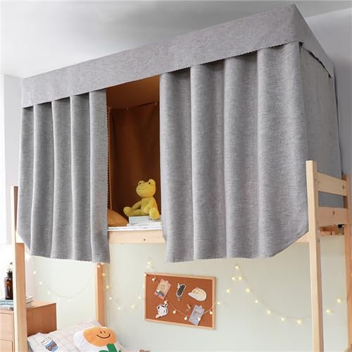 Treer Bettvorhang Hochbett Etagenbett, Blackout Vorhänge Staubdicht Betthimmel Hochbett Etagenbett Kinder Bettzelt Schlafsaal Bettvorhänge für Studentenwohnmein Kinderzimmer (1.2x2M,Anthrazitgrau)