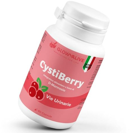 GlowaLive Integratore D mannosio Puro Mirtillo Rosso Cranberry Semi di Pompelmo per Cistite e Candida Donna Uomo Capsule Alto Dosaggio Made in Italy