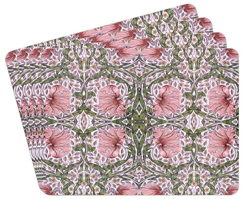 The Leonardo Collection Pimpernel Tischsets, 4er-Set, rutschfest, waschbar, für Esszimmer, entworfen von William Morris, Set mit 4 bedruckten Designer-Tischsets