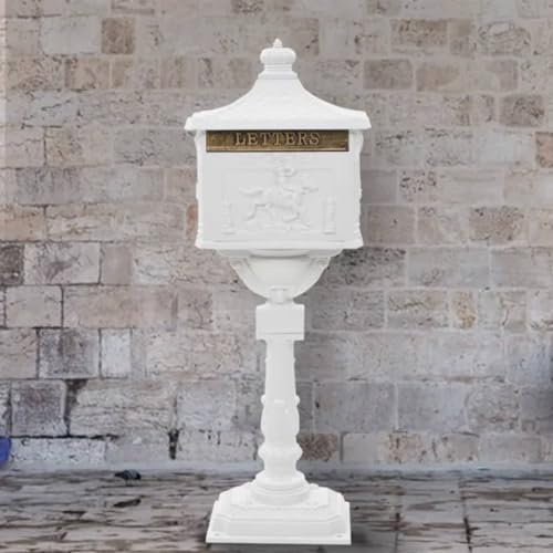 Générique Boîte aux Lettres sur Pied Aluminium Vintage Antirouille Blanc,Maison & Jardin,Décorations,Boîtes aux Lettres,Blanc,23.24 LB,43894