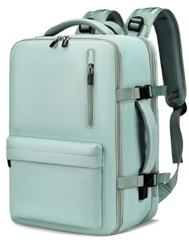 Clufar Reiserucksack Damen Handgepäck Flugzeug Groß mit Schuhfach erweiterbarer 20-36L Handgepäck Rucksack Herren Grün mit Kabinenrucksack Laptop Carry on Backpack für Travel Green