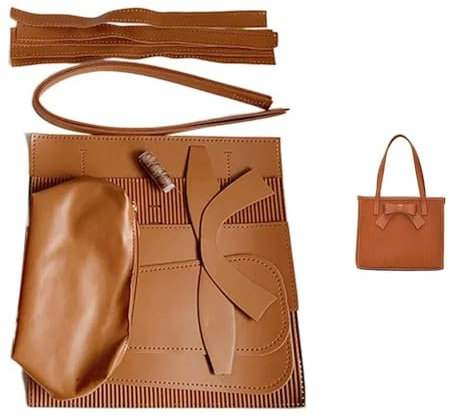 QIUMING 1Set handgefertigtes Handtaschen-Set, Handnähen, DIY-Taschen-Set, zum Nähen von Lederhandwerk, Tragetasche für Frauen