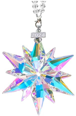 susiodeu Elegant Crystal Christmas Ornaments Sparkle Tree Holiday Season Crystal Christmas Tree Decorations Glass, A, 75MM