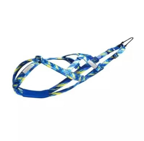 Hundeziehkarren* Hundeschlittengeschirr, laufende Hundeleine, Brustgurt, großer Hundewesten-Stil, Alaska-Schlitten-Hundeleine, Hundezug-Hundeanhänger (blau, XXL)