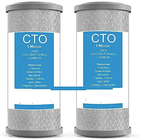 Osmoseanlage Trinkwasser, 2-stufiges Wasserfiltrationssystem for das ganze Haus, mit Sediment-CTO-Filter (Chlor, Geschmack und Geruch), 1 Einlass/Auslass,Wasserfilter(2 CTO filters)