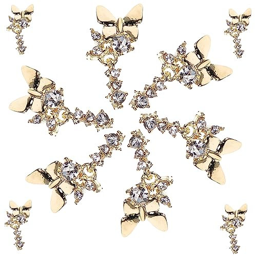 Beaupretty 10pcs Butterfly Charms Nail Art Gems Charms Decor Diy Nail Art Supplies