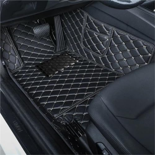 DZSNBMSHD Auto Fußmatten Auto-Fußmatten Für Nissan Für Qashqai J11 2014-2017 Auto Luxus Leder Männer Frauen Auto Matten Volle Abdeckung Allwetterfußmatten(L Black beige)