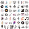 AKSIQIOL 50 Pcs Black Music Note Stickers, Vinyl, Perfect for Water Bottles, Laptops, Skateboards, Guitars, Cute Aesthetic Fun Stickers