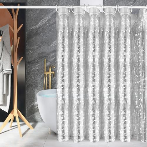 KILDOWS Rideau De Douche Anti Moisissure, 180X200cm Rideau de Salle de Bain de Baignoire avec 12 Crochets, Imperméable Tissu Lavable, pour Baignoire, Salle de Bain