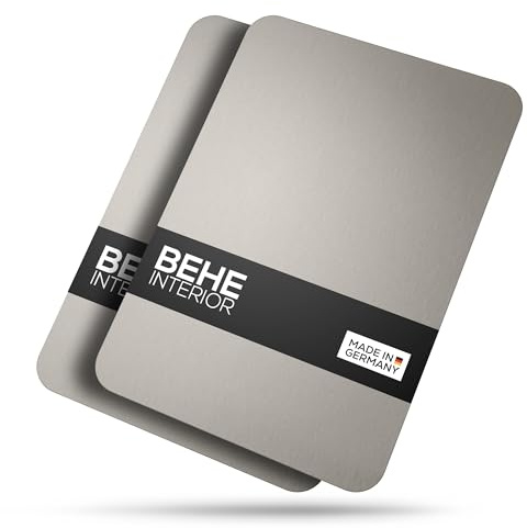 BEHE Schneidebrett Edelstahl - Made in Germany, Hygienisches Schneidebrett, cutting board, Rutschfest für die Küche, Lebensmittelecht, Antibakteriell & BPA Frei (2er Set ohne Griff)