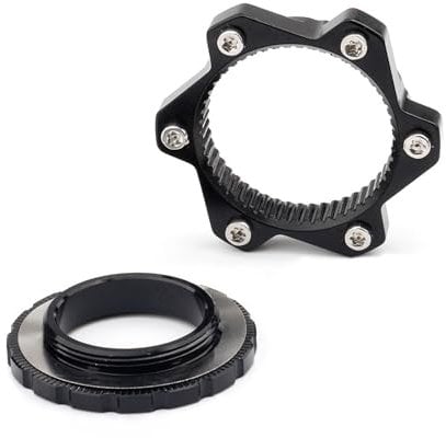Jwthee Blocco del centro della bicicletta, Lega di Alluminio Centrlock 6 bulloni Disc Rotore Disc Adattatore Bielo