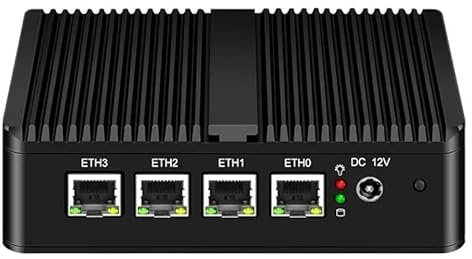 UDPTCP Fanless Mini PC J4125 with 4 x i226 2.5G LAN, 2 x USB3.0, HDMI, 1 VGA, Dual Band WiFi Compatible Mini Computer for Industrial Business, 4GB RAM 64GB SSD