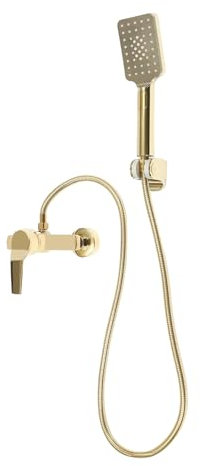 Robinet de baignoire mural avec douchette - Ensemble de douche moderne pour baignoire et douche - Mitigeur monocommande en chrome - Avec tuyau de douche et support mural - Économie d'eau et inoxydable