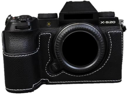 Camera Case Black PU Leather Anti-Skid Protective Half Body Cover Base Case For Fujifilm X-S20 Mirrorless Camera