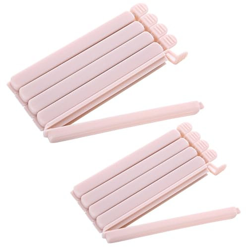 jatimdotin Piezas Pinzas Bolsas Alimentos 10 Piezas, 12/15 cm Pinzas Cocina Bolsas, Pinzas Cierre Bolsas Reutilizable, para Embalaje de Cocina, Caramelos, Aperitivos, Café etcétera (Rosa)