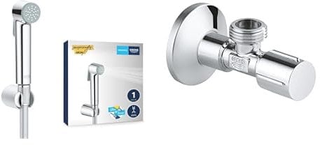 GROHE Vitalio Trigger Spray 30 Shower Set (Including Bidet Trigger Control Hand Shower, 1250mm Twist-Free Hose, Wall Holder and Angle Valve Wall Connection 1/2 Outlet 1/2, Chrome