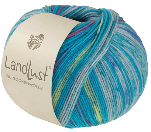 LANA GROSSA Landlust die Sockenwolle | Garn aus Merinowolle in verschiedenen Farben | Handstrickgarn aus 80% Schurwolle (Merino) & 20% Polyamid | 100g Wolle zum Stricken & Häkeln | 420m Garn FB 612