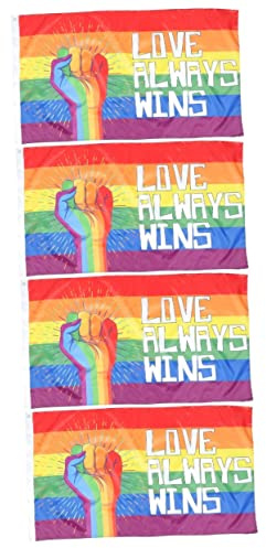 TOYANDONA 4 Pièces Drapeau Polyester Fist Pattern Arc Ciel Bannière Extérieure Résistante Aux Uv Décoration pour Événements et Réunions Pratique et Durable