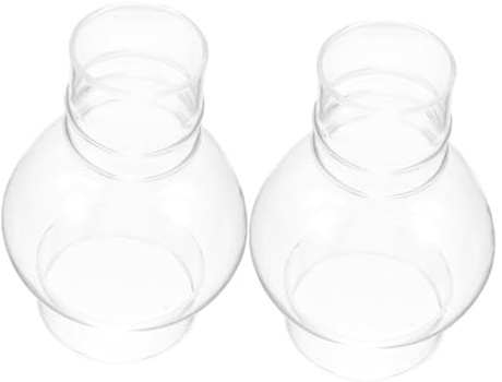 FUTUREORYY 2stücke Glas Lampenschirm Für Vintage Öllampe Ersatz Kamin Höhe Basisdurchmesser Schutz Für Petroleumlampe Runder Schirm Für Tischlampe