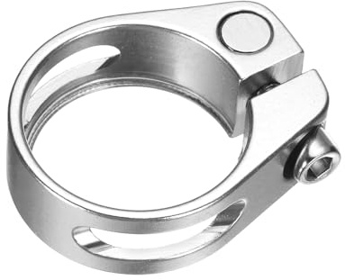 QUARKZMAN Fahrrad Sattelstützenklemme 31 8mm Aluminiumlegierung Fahrrad Sattelstützenklemme Schnellspanner Rohrschelle Für 27 2-28 6mm Mountain Road Bike Rohr Silber