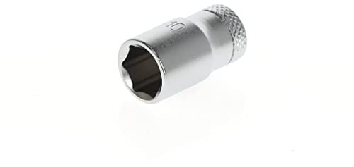 GEDORE Vaso, Llave de vaso, Accionamiento de 1/4'' 6,3 mm, Hexagonal, 10 mm de ancho, Herramienta, 20 10, Acero cromado
