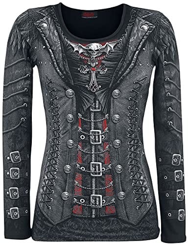 Spiral - Gothess Wrap - Allover Baggy Top Black - XL