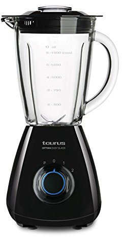 Taurus Optima Easy Glass Batidora de Vaso, 450 W, 1.5 litros, 0 Decibelios, Acero Inoxidable, Negro