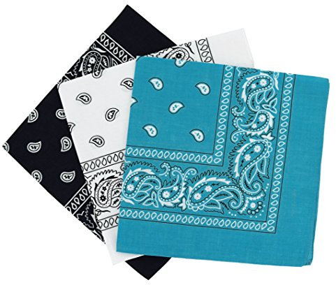 Set 3 bandanas paisley damen und herren 57x57cm